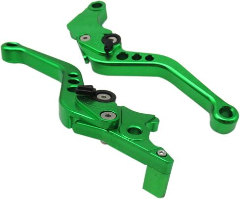 Green CNC 6 Position Shorty Brake Clutch Lever for Kawasaki ZX1400 / ZX14R / ZZR1400 2006-2015 06 07 08 09 10 11 12 13 14 15 in Saudi Arabia