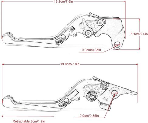 Motorcycle Foldable Brake Clutch Levers Adjustable Aluminum Handlebar Lever Replacement for BMW F900GS F900 GS 2024 2025 (red) in Saudi Arabia