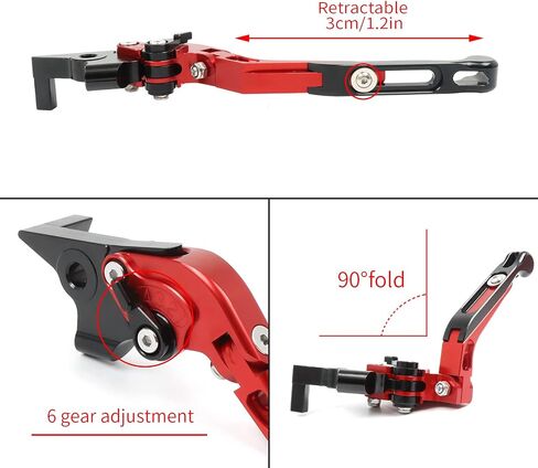 Motorcycle Foldable Brake Clutch Levers Adjustable Aluminum Handlebar Lever Replacement for BMW F900GS F900 GS 2024 2025 (red) in Saudi Arabia