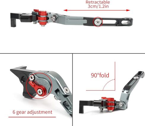 Motorcycle Foldable Brake Clutch Levers Adjustable Aluminum Handlebar Lever Replacement for BMW F900GS F900 GS 2024 2025 (red) in Saudi Arabia