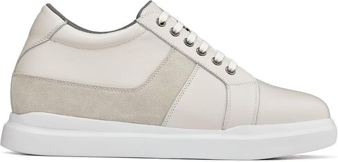 CALTO Men's Invisible Height Increasing Elevator Shoes - Coffee Brown Lightweight Leather Lace-up Fashion Sneakers - 3 Inches Taller - K1532 - Size 9 D(M) US in Saudi Arabia