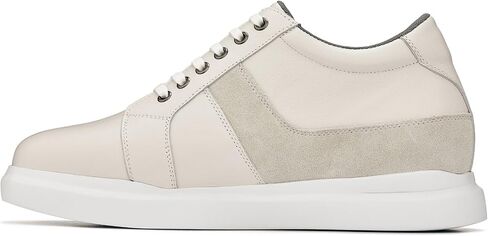 CALTO Men's Invisible Height Increasing Elevator Shoes - Coffee Brown Lightweight Leather Lace-up Fashion Sneakers - 3 Inches Taller - K1532 - Size 9 D(M) US in Saudi Arabia