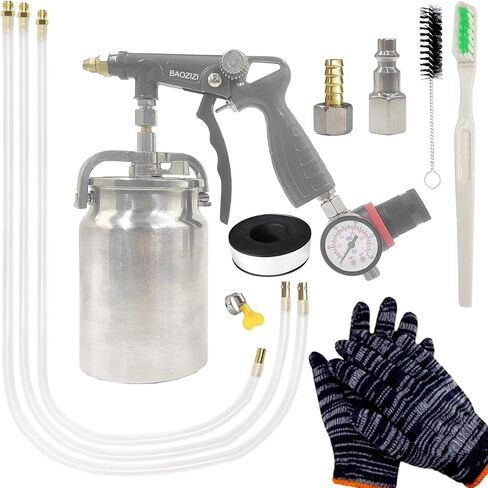 Undercoating Spray Gun with 33.82oz Aluminum Cup, 360° Spray Hose Woolwax Fluid Film Undercoating for Truck Bed Liner Powder Coating Spray Gun kit, Rubberized Undercoat, Car Rust Proofing in Saudi Arabia