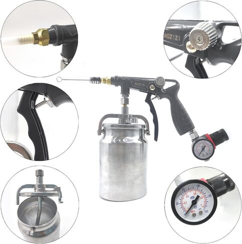 Undercoating Spray Gun with 33.82oz Aluminum Cup, 360° Spray Hose Woolwax Fluid Film Undercoating for Truck Bed Liner Powder Coating Spray Gun kit, Rubberized Undercoat, Car Rust Proofing in Saudi Arabia