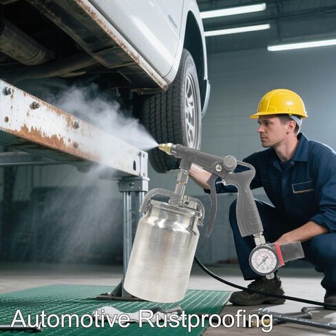 Undercoating Spray Gun with 33.82oz Aluminum Cup, 360° Spray Hose Woolwax Fluid Film Undercoating for Truck Bed Liner Powder Coating Spray Gun kit, Rubberized Undercoat, Car Rust Proofing in Saudi Arabia