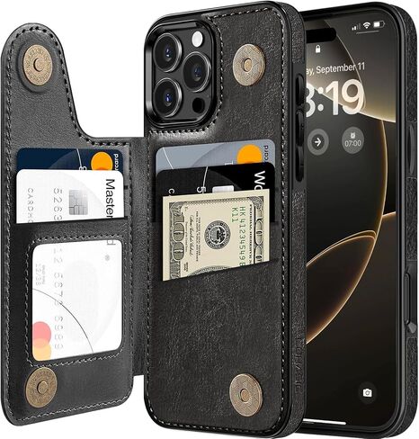 LOHASIC for iPhone 15 Pro Max Wallet Case, Card Holder, Phone Case, Brown in Saudi Arabia
