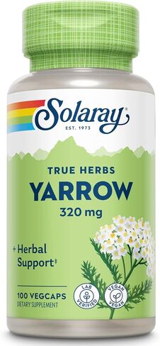 Solaray Yarrow 320 mg ، كامل ، شهية ، شهية العشبية ودعم الراحة المعوية ، ودعم مختبر ، ضمان استرداد مدته 60 يومًا ، 100 حصص ، 100 VEGCAPS in Kuwait