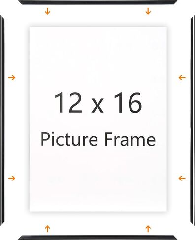 Scholartree 12x16 Picture Frame Black 3 Pack, Scratch-Proof Poster Frames 12 x 16 for Wall - Slide-In Strips, Horizontal or Vertical Wall Mounting in Kuwait