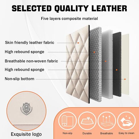 Car Seat Covers Compatible with Toyota Camry 1999-2025 Durable Waterproof Automotive Seat Covers Stretchable Fabric Material, Airbag Compatibility, Nappa Leather(Full Set with Pillow, Beige Brown) in Kuwait