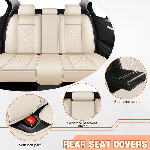 Car Seat Covers Compatible with Toyota Camry 1999-2025 Durable Waterproof Automotive Seat Covers Stretchable Fabric Material, Airbag Compatibility, Nappa Leather(Full Set with Pillow, Beige Brown) in Kuwait