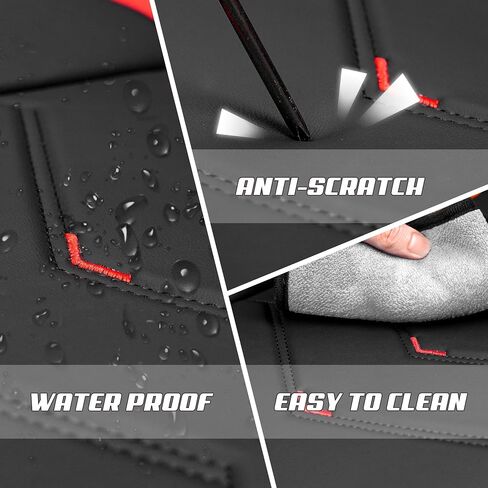 Car Seat Covers Fit for Land_Rover Range Rover evoque 2000-2025, Stylish Sport Seat Covers, Waterproof Wear-Resistant Premium Nappa Leather Car Seat Cover.(Full Set/Black Red) in Saudi Arabia