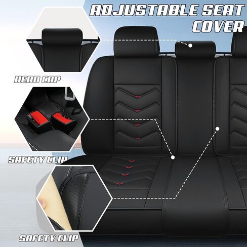 Car Seat Covers Fit for Land_Rover Range Rover evoque 2000-2025, Stylish Sport Seat Covers, Waterproof Wear-Resistant Premium Nappa Leather Car Seat Cover.(Full Set/Black Red) in Saudi Arabia