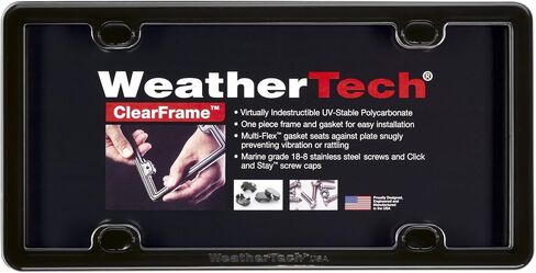 Weathertech Clearframe License Frame ، (بدون غطاء) - أسود in Kuwait