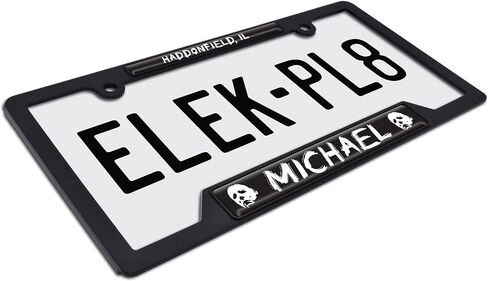 Elektroplate Officially Licensed - Halloween Michael Myers Haddonfield Automotive-Grade Black Plastic Open Corner Horror License Plate Frame Tag Holder for Cars/SUVs/Trucks Weather-Proof Accessory in Saudi Arabia