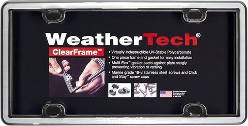 Weathertech Clearframe License Frame ، (بدون غطاء) - أسود in Kuwait