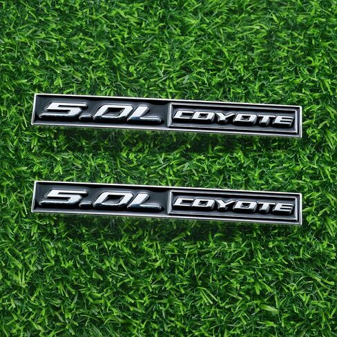2 Pcs 5.0L Coyote Emblems 3D Badge V8 Decal Engine Trunk Sticker Nameplate Letter Fit for Mustang & 150 (Red) in Saudi Arabia