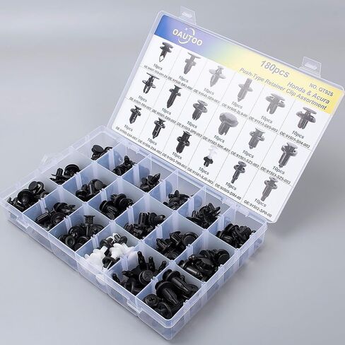 OAUTOO 180pcs for Honda & Acura Push-Type Retainer Clip Assortment Bumper Cover Fender Liner Cowl Panel Splash Shield Clips in Saudi Arabia