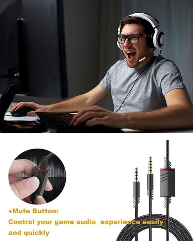 Replacement A40 Astro Headset Cord, A10 Headset Cord Volume Control Cable for Astro A10/A40/A40TR,Compatible with Xbox/PS5/PS4 Controller,6.5FT in Saudi Arabia
