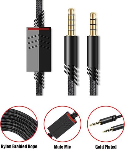 Replacement A40 Astro Headset Cord, A10 Headset Cord Volume Control Cable for Astro A10/A40/A40TR,Compatible with Xbox/PS5/PS4 Controller,6.5FT in Saudi Arabia