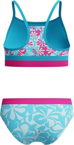 Speedo Girls' Standard Swimsuit Two Piece Bikini Set, Paradise Palm in Kuwait