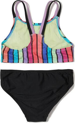 Speedo Girls' Standard Swimsuit Two Piece Bikini Set, Paradise Palm in Kuwait