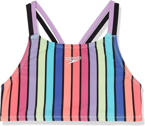 Speedo Girls' Standard Swimsuit Two Piece Bikini Set, Paradise Palm in Kuwait