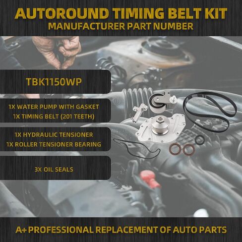 Dasbecan Timing Belt Drive Tensioner Pulley Kit With Water Pump Compatible with 2005-2011 Chrysler 300, Pacifica Sebring, Dodge Charger, Challenger, Grand Caravan, Journey, Avenger 3.5L 4.0L TBK1150WP in Saudi Arabia