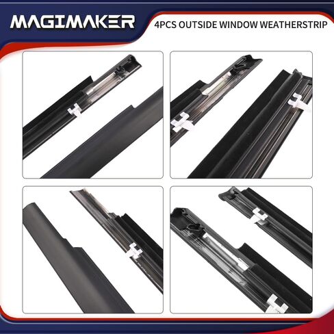4pcs خارج النافذة أختام Weathersstrip تقليم صب 75710-0C010 75720-0C010 متوافق مع تويوتا سيكويا 2001 2002 2003 2004 2005 2006 2007 in Saudi Arabia