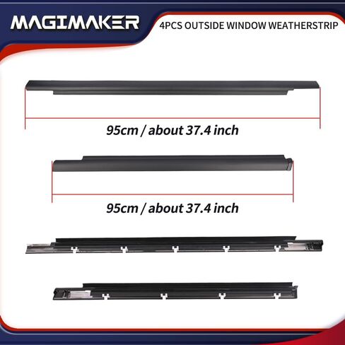 4pcs خارج النافذة أختام Weathersstrip تقليم صب 75710-0C010 75720-0C010 متوافق مع تويوتا سيكويا 2001 2002 2003 2004 2005 2006 2007 in Saudi Arabia