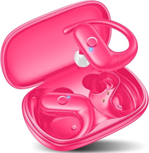 kurdene Wireless Earbuds Bluetooth Headphones Sport,Over Ear Buds with Deep Bass Sound,60Hrs Playtime Earphones Redesigned Comfort Fit with Earhooks for Running,Meeting,Workout-Purple in Saudi Arabia