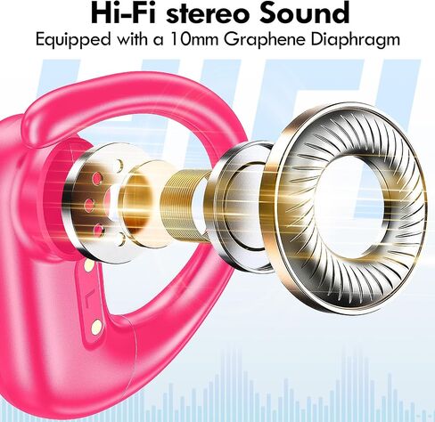 kurdene Wireless Earbuds Bluetooth Headphones Sport,Over Ear Buds with Deep Bass Sound,60Hrs Playtime Earphones Redesigned Comfort Fit with Earhooks for Running,Meeting,Workout-Purple in Saudi Arabia