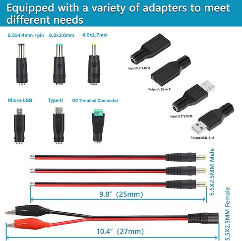 120W Power Supply Adjustable DC 3V ~ 24V Variable Universal Switching AC/DC Adapter Minidodoca AC to DC Converter with LED Voltage Display and 16 Tips, for 3V to 24V Household Electronics - 5000mA Max in Kuwait