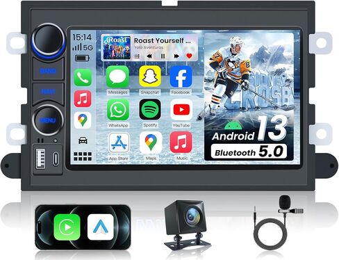 Upgrade Car Radio Replacement for Ford f150 2004 2005 2006 2007 2008: 7 "Touchscreen Support Carplay Android Auto GPS Bluetooth FM/RDS SWC 5GWiFi Backup Camera in Saudi Arabia