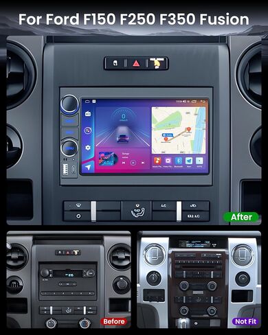 Upgrade Car Radio Replacement for Ford f150 2004 2005 2006 2007 2008: 7 "Touchscreen Support Carplay Android Auto GPS Bluetooth FM/RDS SWC 5GWiFi Backup Camera in Saudi Arabia