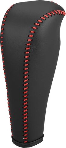 Car Shift Boot Cover Gear Knob Shifter Boot for Chevy Sonic 2012-2020 Faux Leather Black Red Stitches in Saudi Arabia
