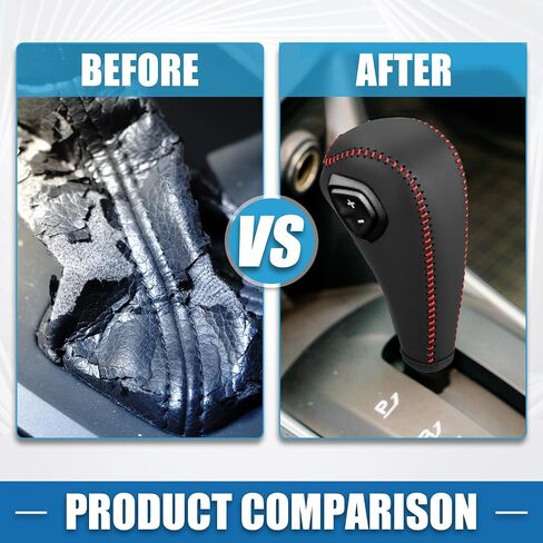 Car Shift Boot Cover Gear Knob Shifter Boot for Chevy Sonic 2012-2020 Faux Leather Black Red Stitches in Saudi Arabia