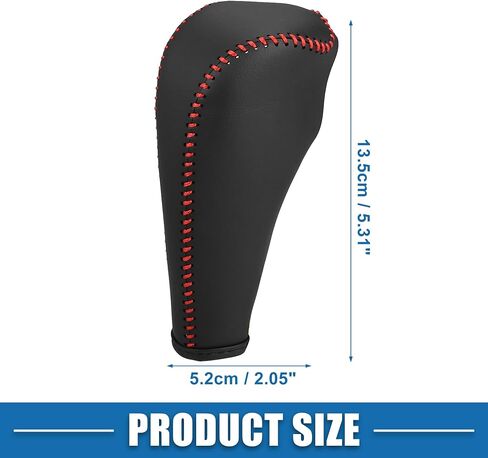 Car Shift Boot Cover Gear Knob Shifter Boot for Chevy Sonic 2012-2020 Faux Leather Black Red Stitches in Saudi Arabia