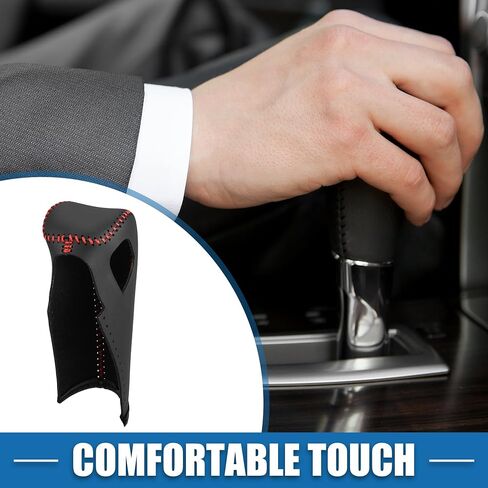 Car Shift Boot Cover Gear Knob Shifter Boot for Chevy Sonic 2012-2020 Faux Leather Black Red Stitches in Saudi Arabia