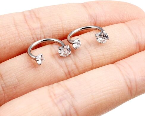 مجوهرات ثقب Daith 16G شفة الشفاه الجراحية الصلب الحدوث حصن الأنف 16g مسمار الأنف حلقة مكعب الزركونيا للنساء in Kuwait