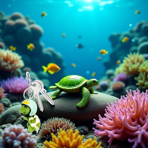 Sea Turtle Soft Keychain,Unique Cute Car Keychain,Funny Pendant Plush Doll Portable for Wallet Phone,Stuffed Animals(Green) in Saudi Arabia