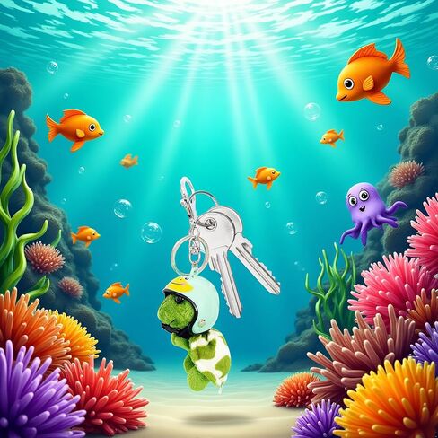 Sea Turtle Soft Keychain,Unique Cute Car Keychain,Funny Pendant Plush Doll Portable for Wallet Phone,Stuffed Animals(Green) in Saudi Arabia