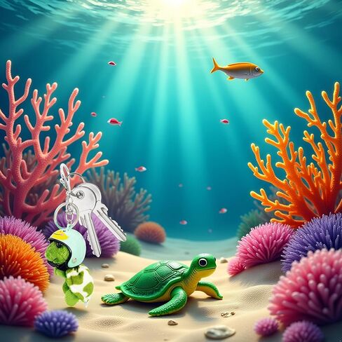 Sea Turtle Soft Keychain,Unique Cute Car Keychain,Funny Pendant Plush Doll Portable for Wallet Phone,Stuffed Animals(Green) in Saudi Arabia