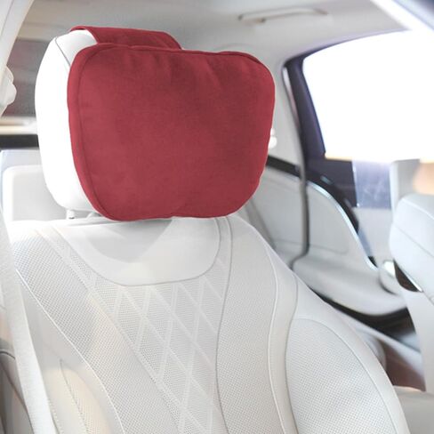 2PCS Car Pillow for Car Neck Pillow for Driving Seat Neck Support Soft Cushion Back Support Head-Rests for Vehicle Sleeping with Elastic Adjustment Strap (Black, Head) in Saudi Arabia