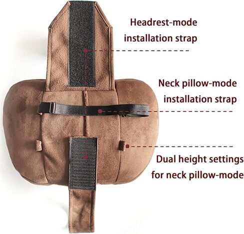 2PCS Car Pillow for Car Neck Pillow for Driving Seat Neck Support Soft Cushion Back Support Head-Rests for Vehicle Sleeping with Elastic Adjustment Strap (Black, Head) in Saudi Arabia