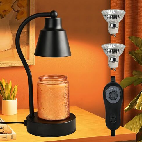 ASAWASA Candle Warmer Lamp with Timer and Dimmable, Adjustable Height Vintage Electric Candle Warmer for Jar Candles，Gifts for Women Mom Christmas Birthday Thanksgiving in Kuwait