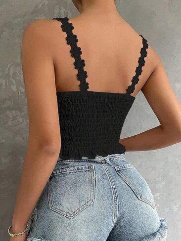 الدانتيل الصيفي للسيدات من Gorglitter عاجزة عن الخروج من محصول Top Bralette Cami Tank in Saudi Arabia