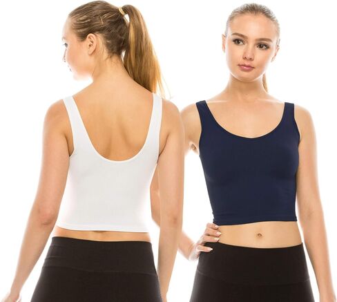 Kurve Women’s Crop Tank Top – Sleeveless Ribbed Seamless Cropped Yoga Workout Cami UV Protective Fabric UPF 50+ Made in USA in Saudi Arabia