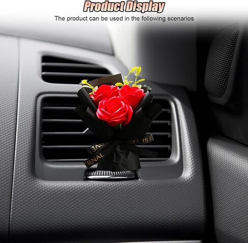 Mini Bouquet Car Air Freshener Outlet Vent Clip, Rose Car Dashboard Air Vent Trim Clips, Cute Flower Automotive Interior Diffuser Decoration Accessories for Women Present (Dreamy Pink) in Saudi Arabia