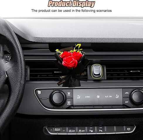 Mini Bouquet Car Air Freshener Outlet Vent Clip, Rose Car Dashboard Air Vent Trim Clips, Cute Flower Automotive Interior Diffuser Decoration Accessories for Women Present (Dreamy Pink) in Saudi Arabia
