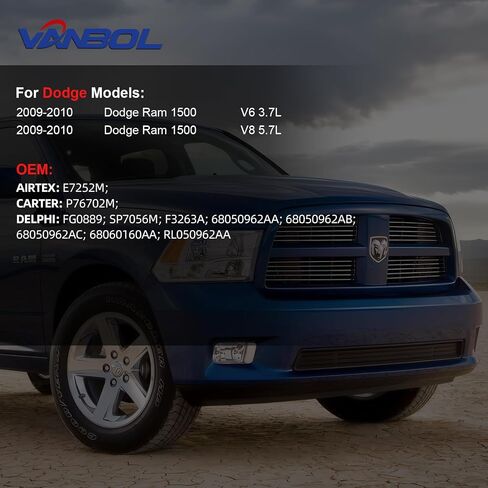 Electric Fuel Pump Module Assembly Compatible with 2009-2010 Dodge Ram 1500 V6 3.7L V8 5.7L Gas Crew Extended Standard Cab Pickup Replace E7252M P76702M VANBOL0136 with Sending Unit O-ring in Saudi Arabia
